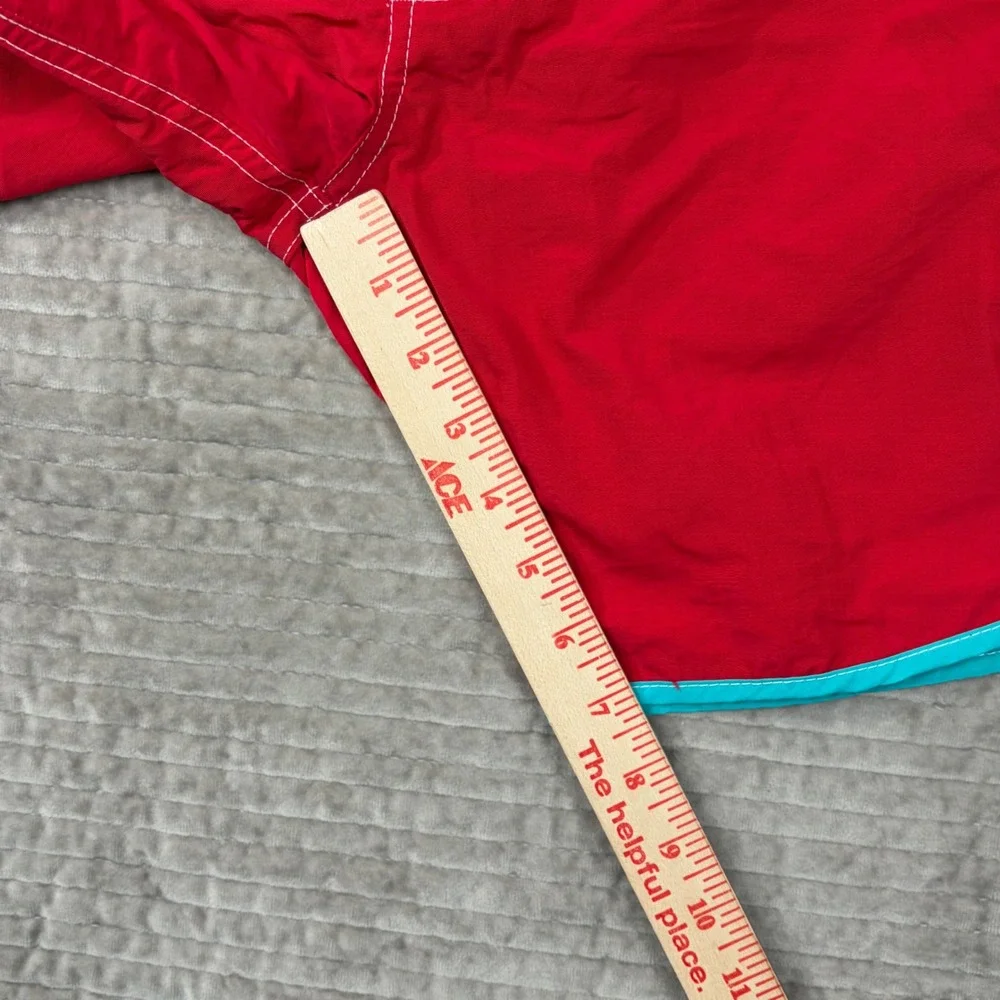 Kanvas by Katin Mens Red Turquoise Nylon Custom Surf Trunks Board Shorts Size 32